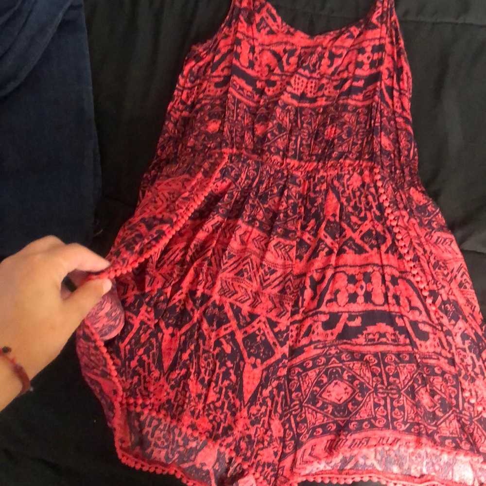 Red & black romper